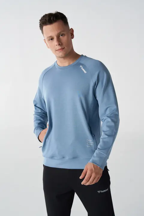 Ajay Erkek Sweatshirt-Mavi - 1