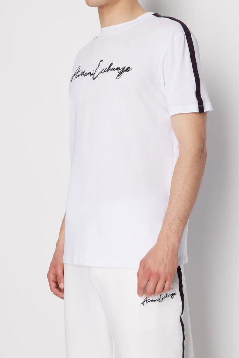 Bisiklet Yaka Erkek T-Shirt-Beyaz - ARMANI EXCHANGE