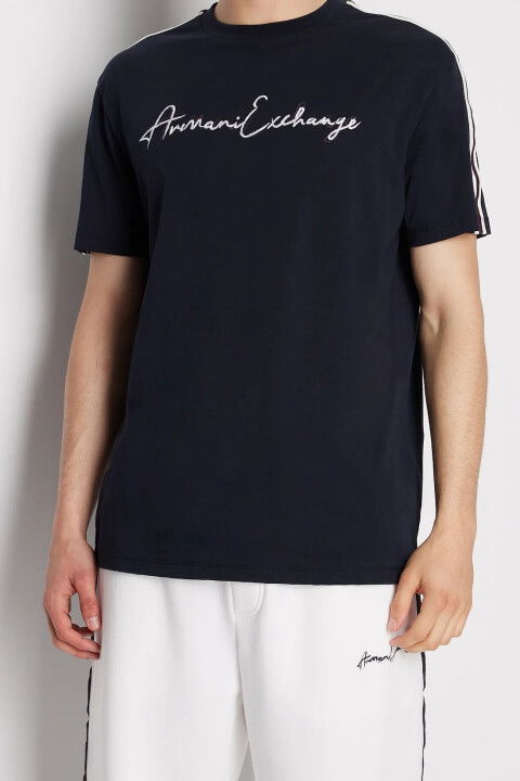 Bisiklet Yaka Erkek T-Shirt-Lacivert - ARMANI EXCHANGE
