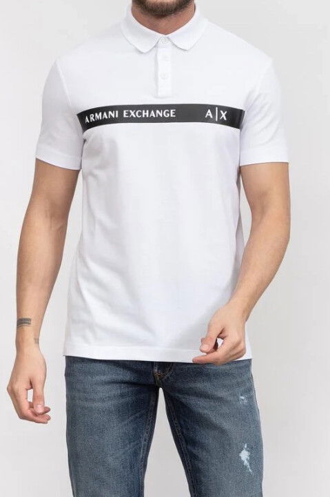 Erkek Armani Exchange Polo Yaka T-Shirt - Beyaz - ARMANI EXCHANGE