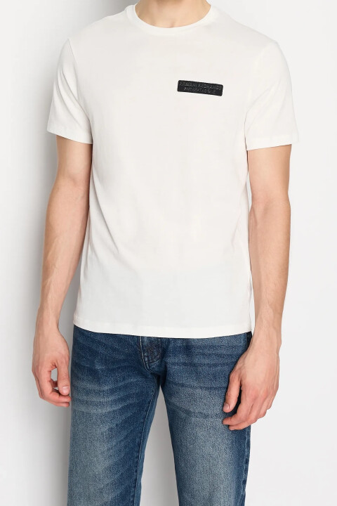 Erkek Bisiklet Yaka T-Shirt-Beyaz - ARMANI EXCHANGE