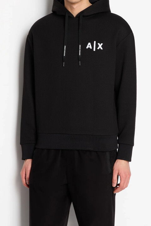 Erkek Kapüşonlu Sweatshirt-Siyah - ARMANI EXCHANGE