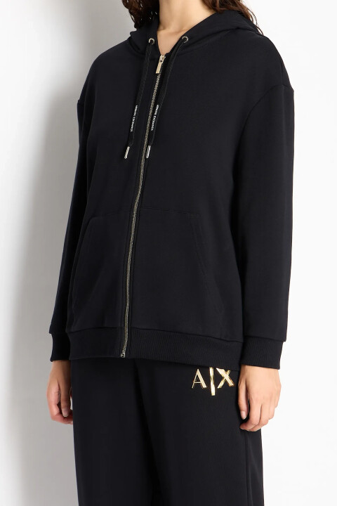 Kadın Fermuarlı Sweatshirt-Siyah - ARMANI EXCHANGE