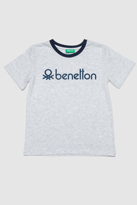 BENETTON ERKEK ÇOCUK T-SHIRT-GRİ - BENETTON