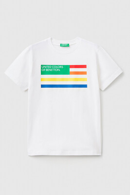 BENETTON ERKEK ÇOCUK TSHIRT-BEYAZ - BENETTON