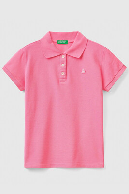 BENETTON KIZ ÇOCUK POLO TSHIRT-AÇIK PEMBE - BENETTON