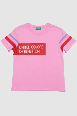 BENETTON KIZ ÇOCUK T-SHIRT-PEMBE - BENETTON