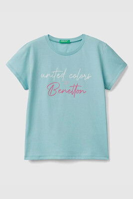 BENETTON KIZ ÇOCUK TSHIRT-MİNT - BENETTON