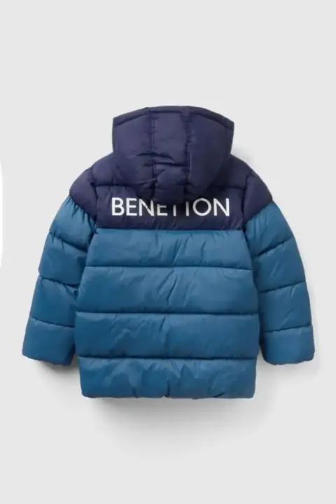 Erkek Çocuk Benetton Yazılı Mont - Mavi - 2