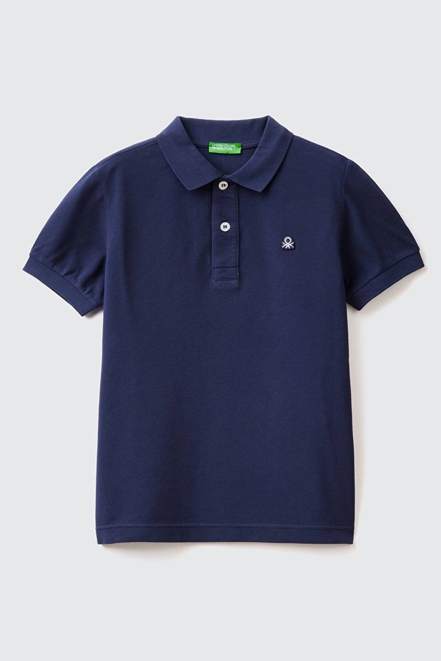 Erkek Çocuk Logolu Polo T-Shirt - Lacivert - 1