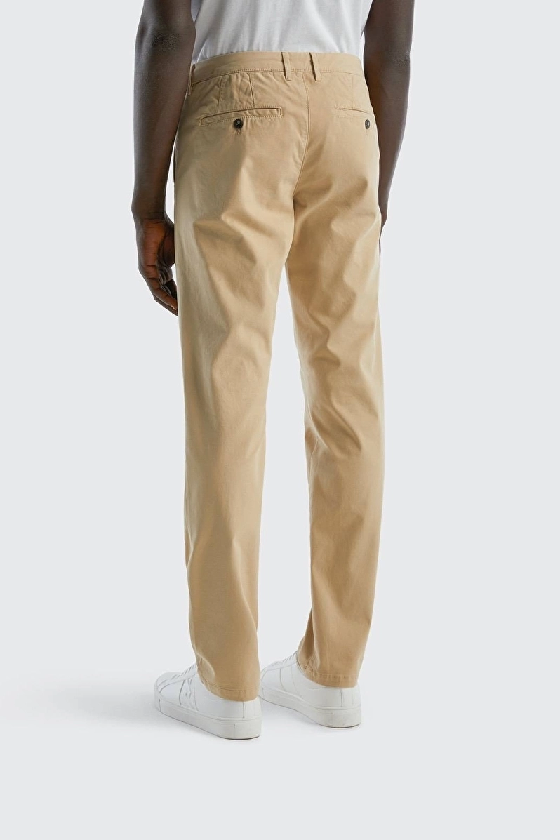 Erkek Slim Fit Chino Pantolon - Bej - 3