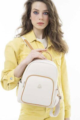 Gofraj Baskılı Sırt Çantası Bnt_615-Bej-A.Camel - BENETTON