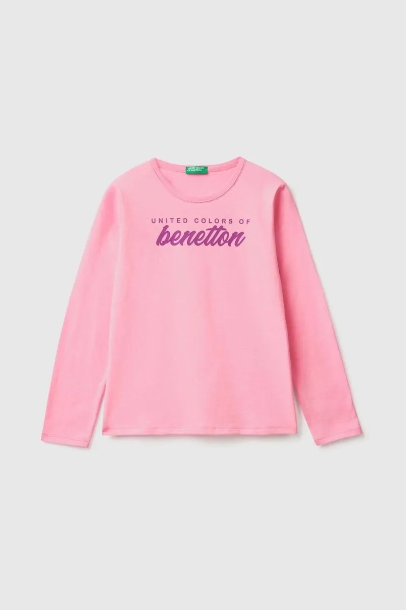 Kız Çocuğu Benetton Yazılı Su Baskılı Sweashirt - 1