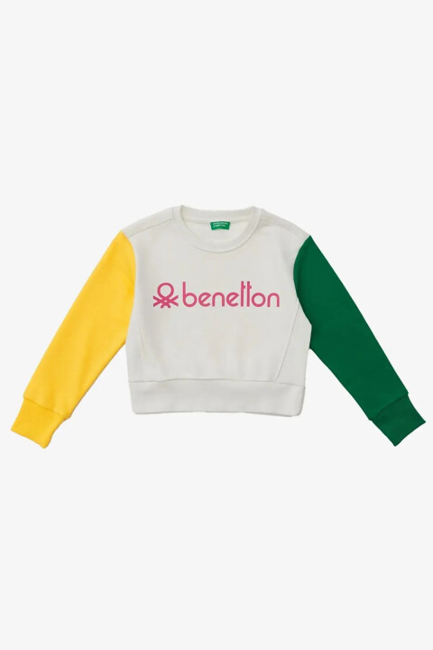 Kız Çocuk Sweatshirt - Beyaz - BENETTON