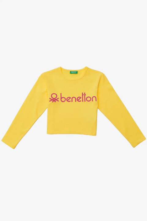 Kız Çocuk Uzun Kollu Crop Top - Sarı - BENETTON