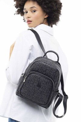 Monogram Sırt Çantası Bnt_917-Siyah - BENETTON