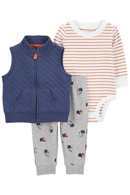 Erkek Bebek 3'lü Yelek Set - Mavi - CARTERS