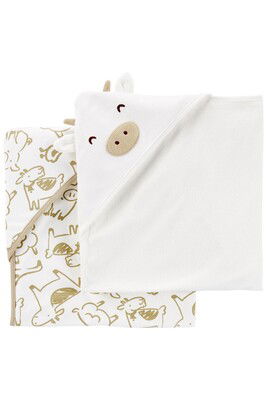Layette Bebek 2'Li Banyo Havlusu-Krem - CARTERS