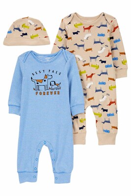 Layette Erkek Bebek Tulumlu Set-Mavi - CARTERS