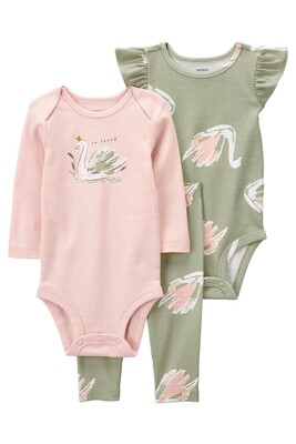 Layette Kız Bebek 3'lü Alt Üst Set - CARTERS