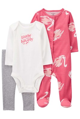 Layette Kız Bebek Tulumlu Set-Pembe - CARTERS