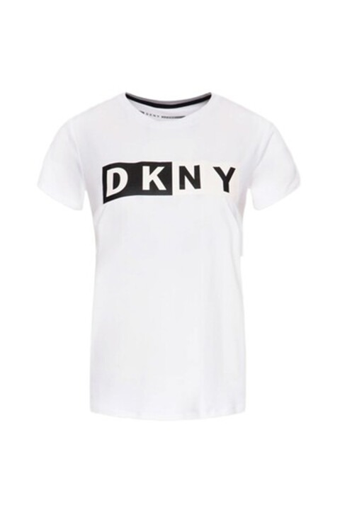 Kadın Two Tone Bisiklet Yaka T-Shirt-Beyaz - 4