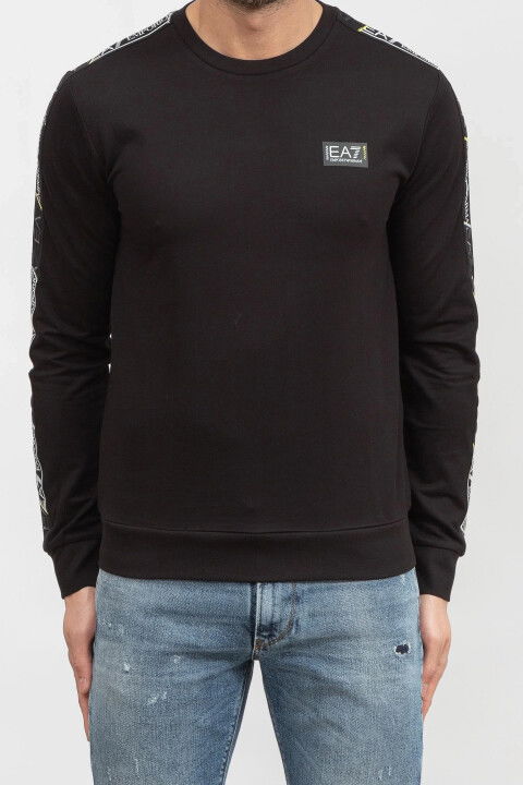 Bisiklet Yaka Erkek Sweatshirt-Siyah - EA7