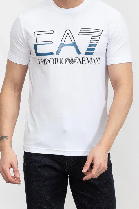 Bisiklet Yaka Erkek T-Shirt-Beyaz - EA7