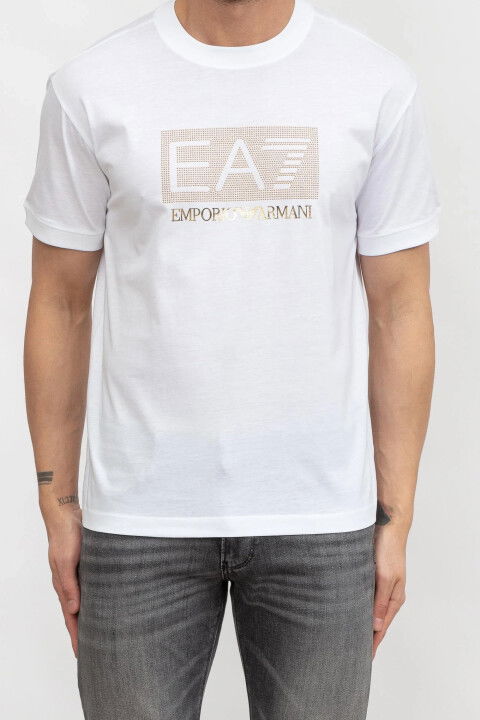 Bisiklet Yaka Erkek T-Shirt-Beyaz - EA7