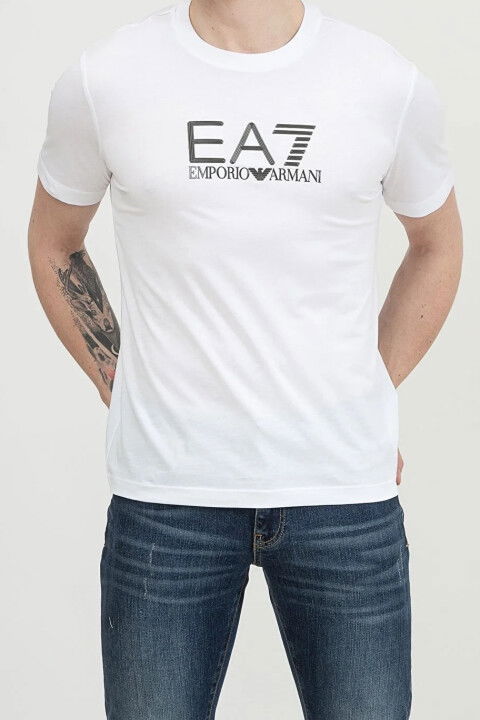Bisiklet Yaka Erkek T-Shirt-Beyaz - EA7