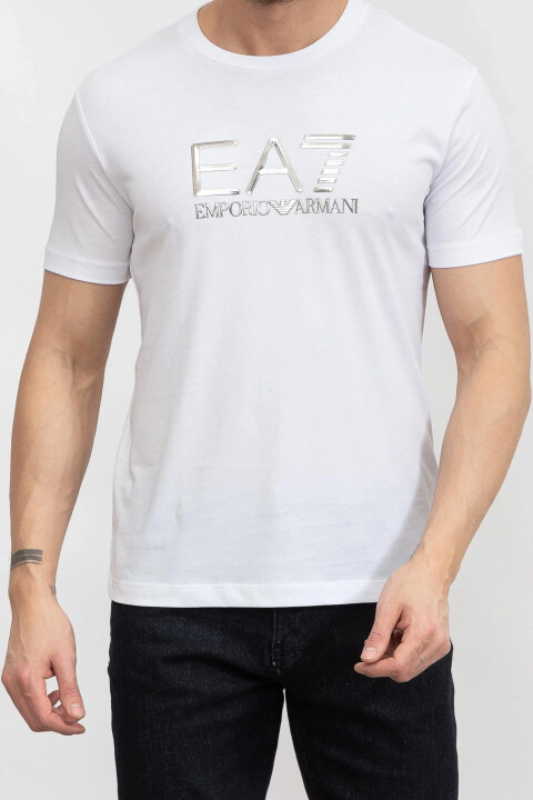 Bisiklet Yaka Erkek T-Shirt-Beyaz - EA7