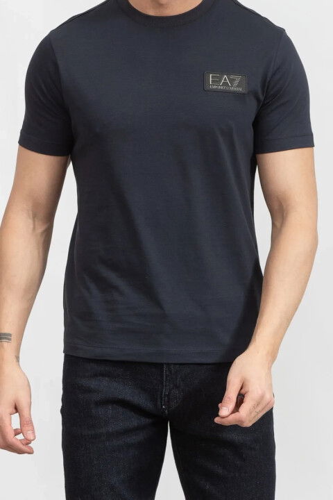 Bisiklet Yaka Erkek T-Shirt-Koyu Mavi - EA7