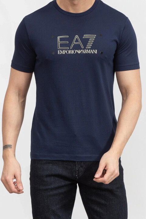 Bisiklet Yaka T-Shirt-Mavi - EA7