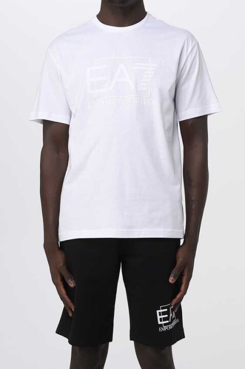 Erkek Bisiklet Yaka T-Shirt-Beyaz - EA7