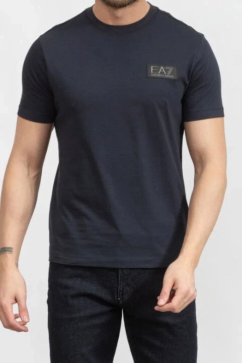 Erkek Bisiklet Yaka T-Shirt - Mavi - EA7