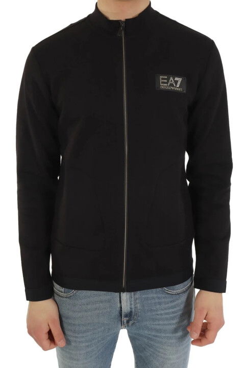 Erkek Fermuarlı Sweatshirt-Siyah - EA7