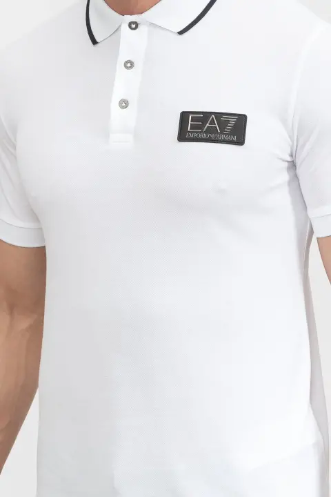 Erkek Polo Yaka T-Shirt-Beyaz - 3