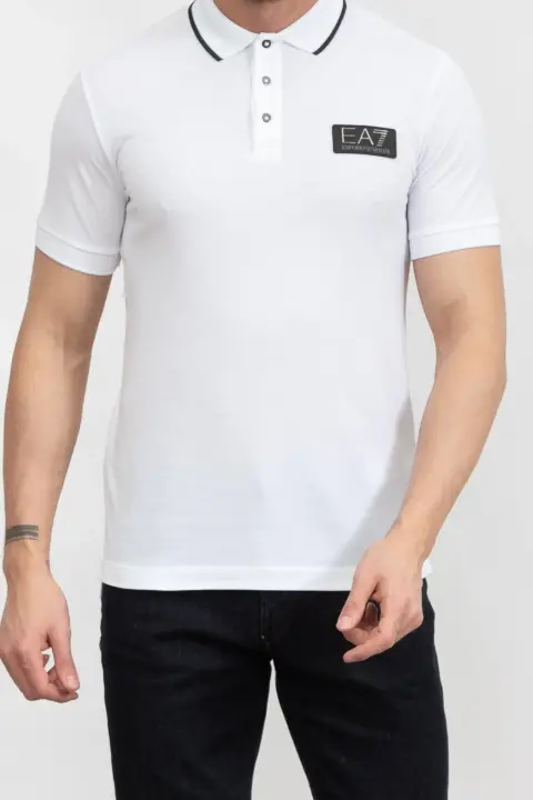 Erkek Polo Yaka T-Shirt-Beyaz - 1