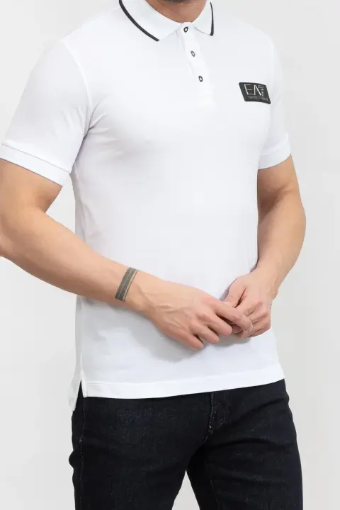 Erkek Polo Yaka T-Shirt-Beyaz - 2