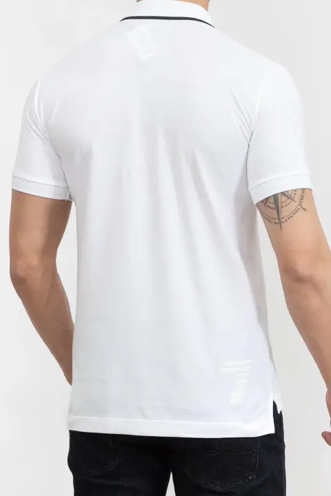 Erkek Polo Yaka T-Shirt-Beyaz - 4