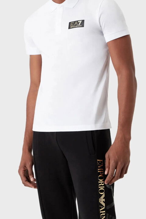 Polo Yaka Erkek T-Shirt-Beyaz - EA7