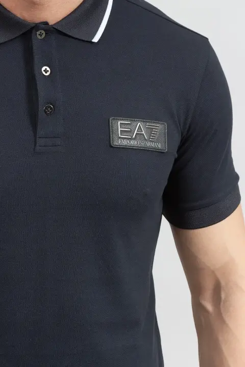 Polo Yaka Erkek T-Shirt-Mavi - 3