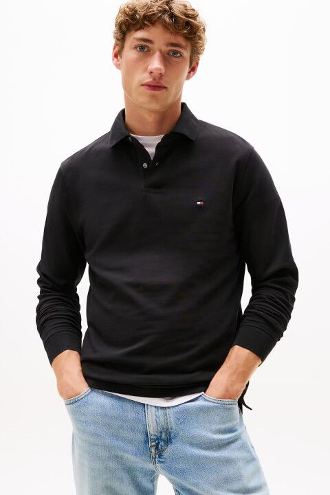 Erkek 1985 Regular Fit Uzun Kollu Polo T-Shirt - Siyah - Tommy Hilfiger