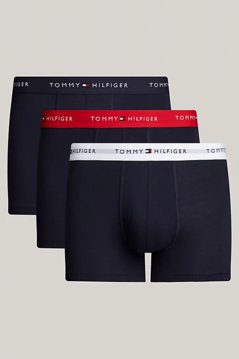 Erkek 3'Lü Paket Logolu Bel Bantlı Boxer - Siyah - Tommy Hilfiger