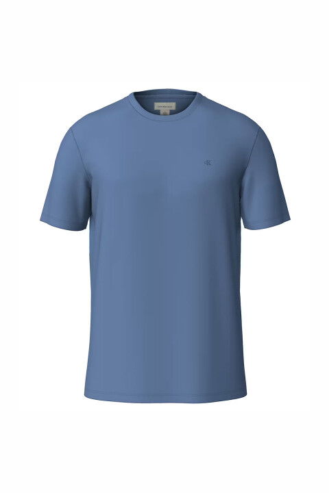 Erkek Açık Oversize Logo Nakışlı T-Shirt - Mavi - Calvin Klein