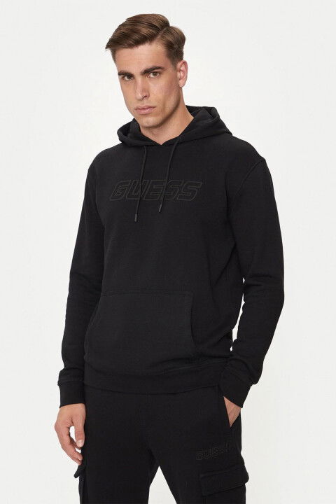 Erkek Aldwın New Kapüşonlu Sweatshirt - Siyah - GUESS