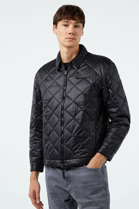 Erkek ANCHISE QUILTED Önde Logolu Mont - Siyah - GUESS