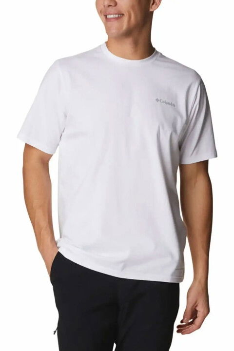 Erkek AO0805 Yuvarlak Yaka T-Shirt - Beyaz - Columbia