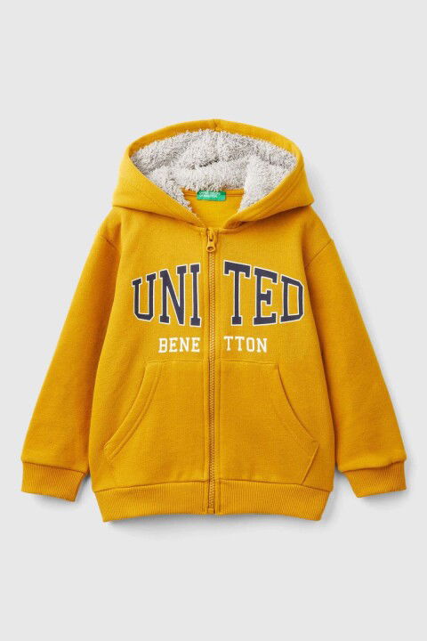 Erkek Bebek Kapüşonlu Sweatshirt - Hardal - BENETTON