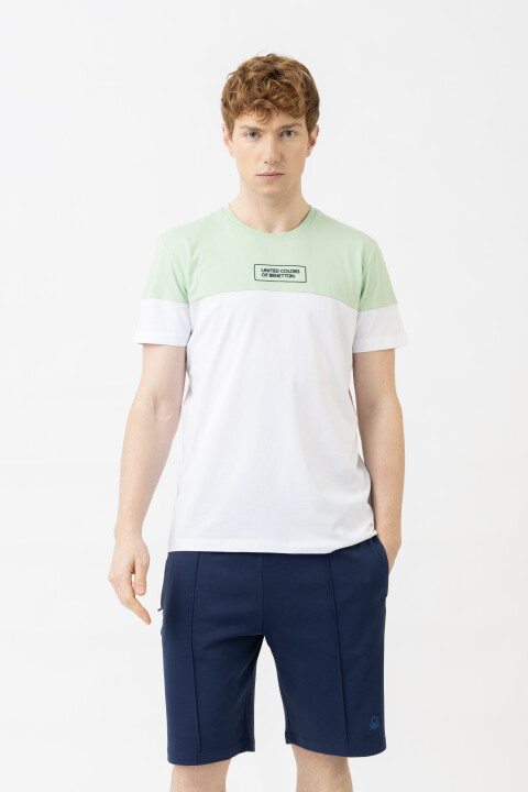 Erkek Benetton T-Shirt - Beyaz - BENETTON